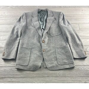 PHOENIX TWEED SUIT JACKET Gray Two Button Sport Coat Pockets